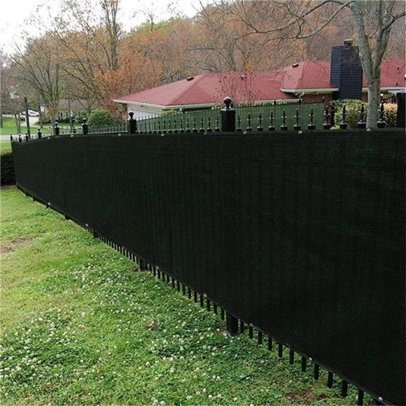 6 feet x 50 feet Privacy Screen Fence Heavy Duty Fencing Mesh Shade (Black) - Picture 6 of 6